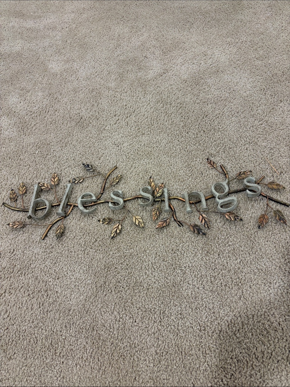 Rustic “Blessing” metal wall decor